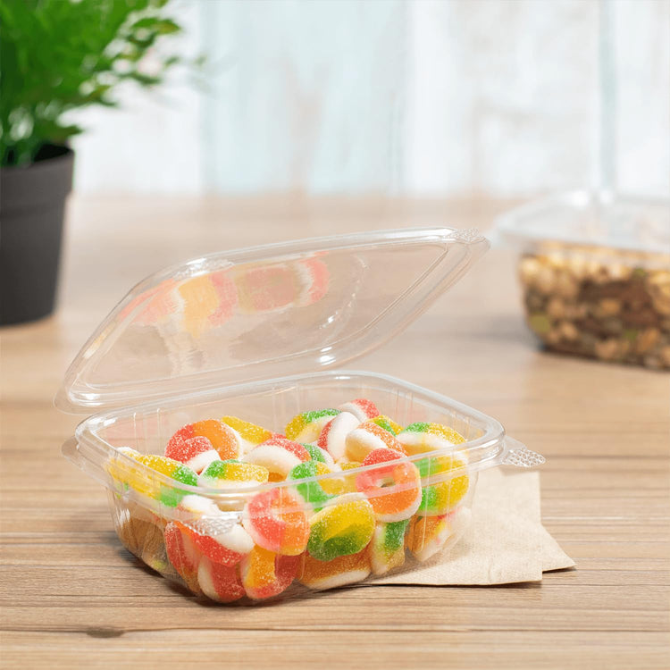PET Hinged Deli Containers with Lids (200 Count)