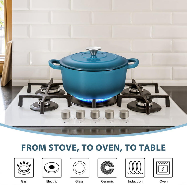 3 Qt Enameled Cast Iron Dutch Oven with Lid