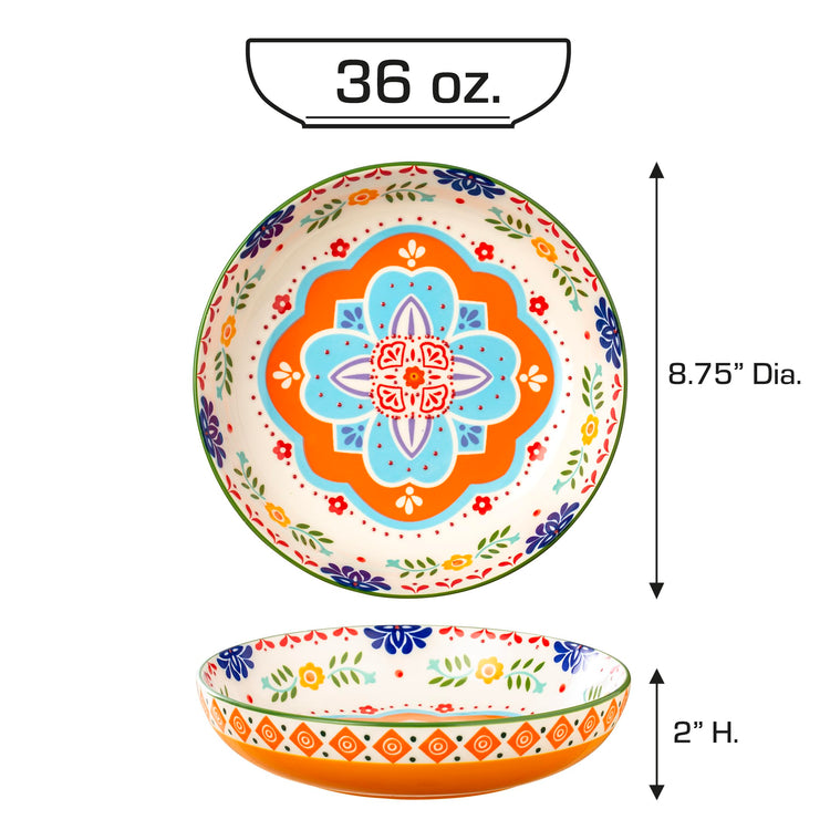 Marrakesh 36 OZ Shallow Dinner Bowls (Marrakesh)