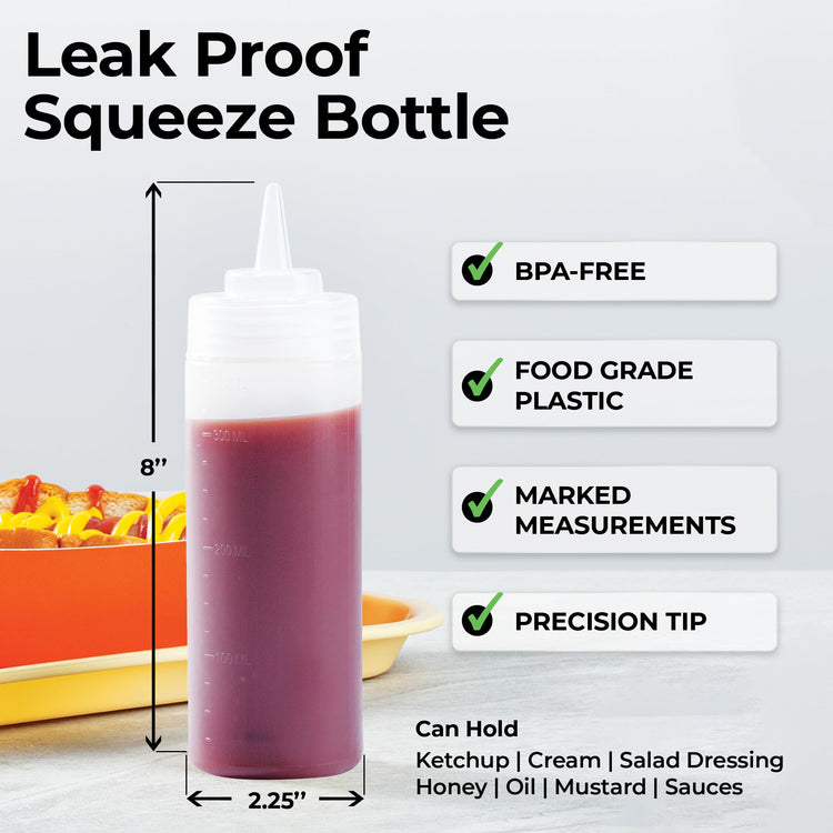 12 Ounce Condiment Squeeze Bottle 1 With Lid Plastic Squeeze Bottle