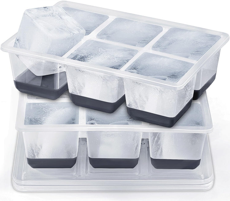 Silicone Ice Trays with Lids for Freezer (2 Count)