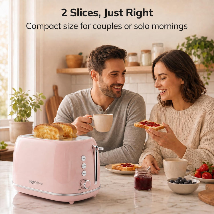 2 Slice Toaster Retro Stainless Steel with Bagel
