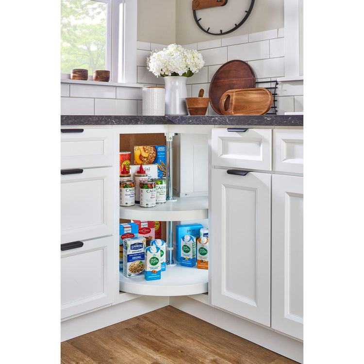 2 Tier Pie Cut Plastic Lazy Susan for Corner Base Cabinets