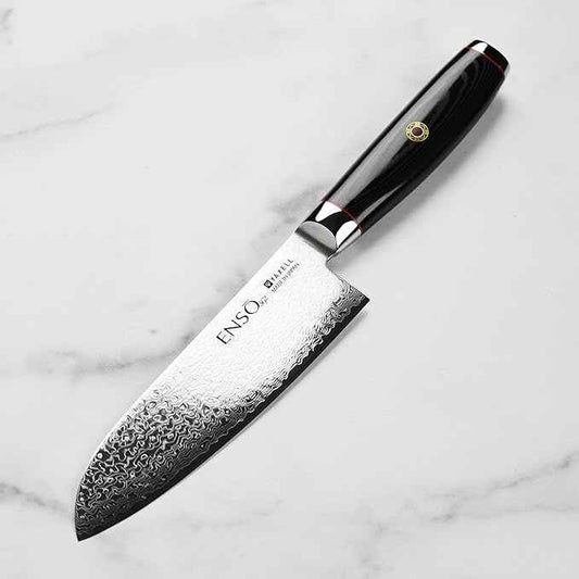 Enso SG2 Santoku Knife - Made in Japan - 101 Layer Stainless Damascus, 6.5"