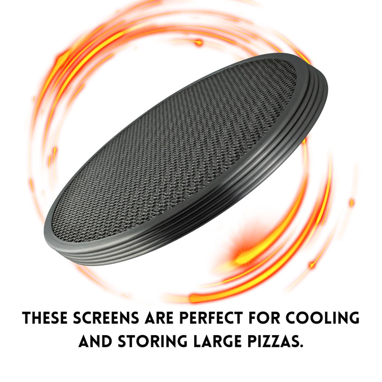 Folding Pizza Rack with five 14 Inch Pizza Screens