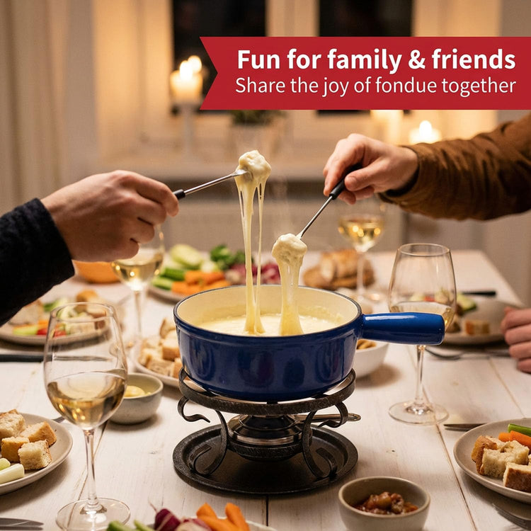 10 Piece Cast Iron Cheese Fondue Pot Set