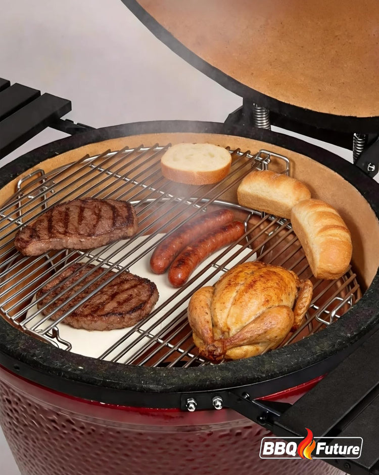 BBQ Future Ceramic Heat Deflector Plates for Kamado Joe Classic I (2 Count)