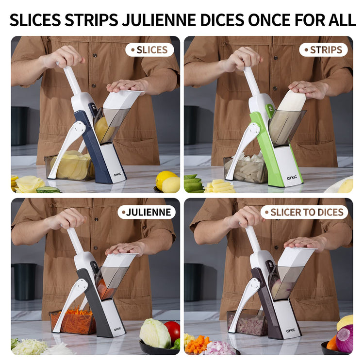 Safe Mandoline Slicer 5 in 1 Vegetable Chopper Food Potato Cutter