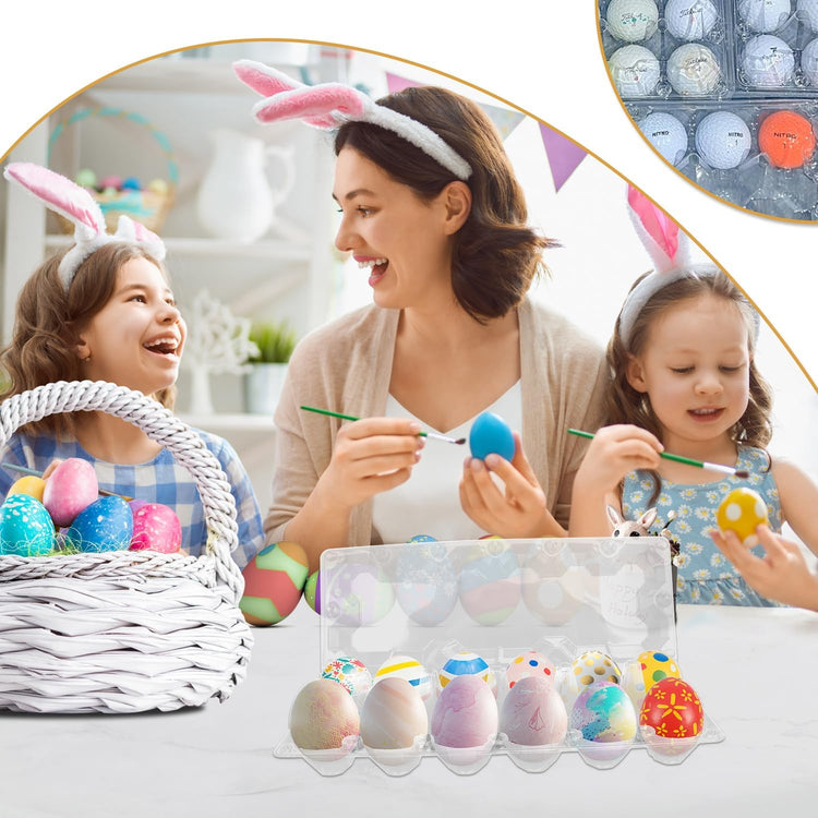 120 Pack Bulk Egg Cartons, Clear Plastic Chicken Egg Holders, Egg Tray Carton Holder for Home & Kitchen, Farm & Market Use, An Eco-Friendly Egg Storage Solution, 12 Grids