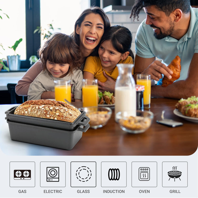 9×5 Inch Cast Iron Loaf Pan with Lid