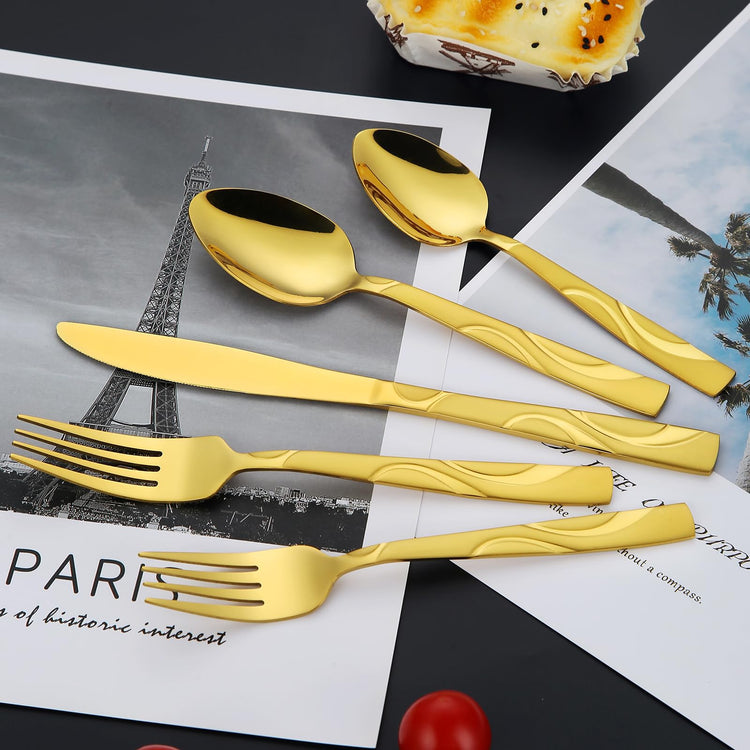 30 Piece Gold Silverware Set for 6 (30 Count)