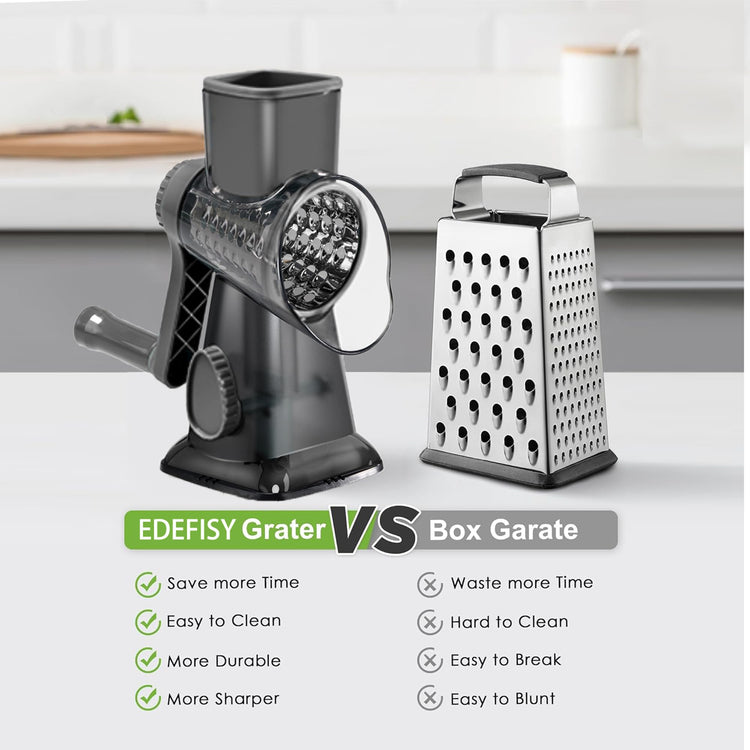 Cheese Grater Hand Crank Rotary Vegetables Shredder with Handle