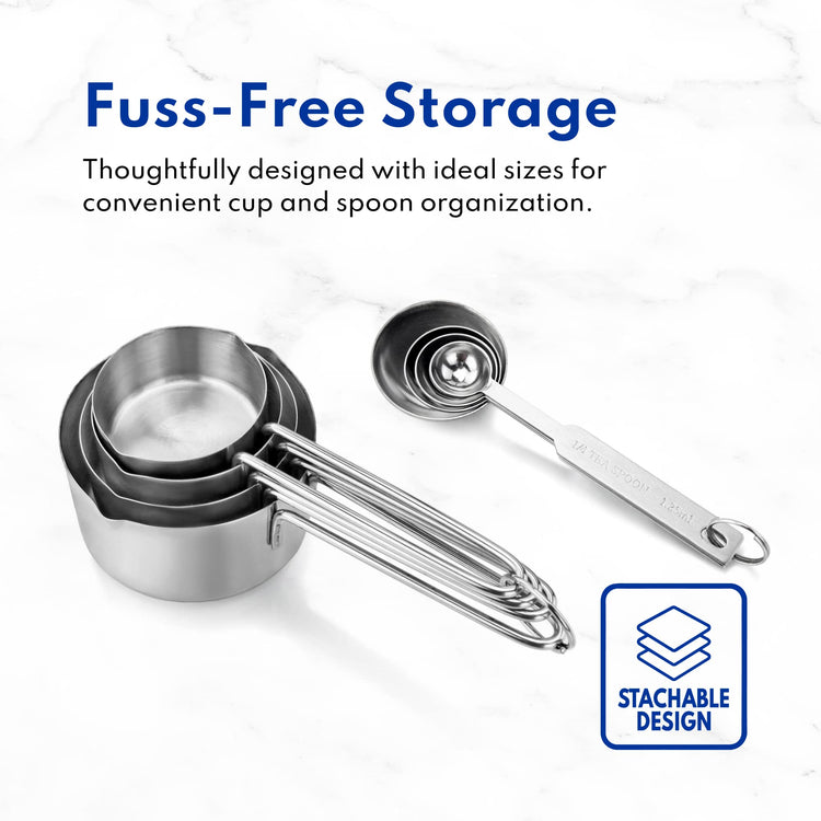 42917 Stainless Steel Measuring Cups and Spoons Set