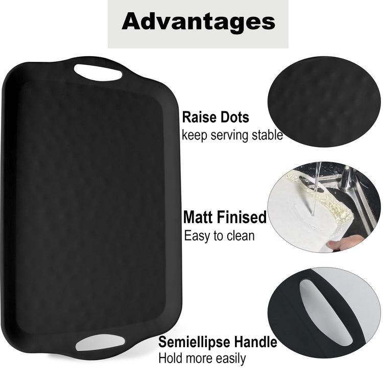 20x13 inch Extra Large Serving Tray with Handles (2 Count)