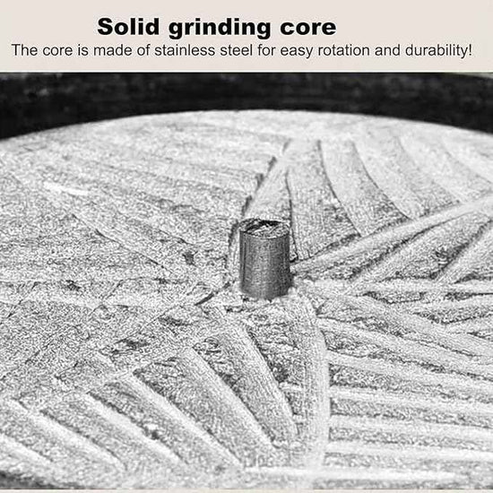 Handmade Stone Grain Mill, 7.9in Grinder with Stainless Steel Handle & Wooden Stand, Perfect for Home ing & Kitchen Use, Artisan Quali Mill
