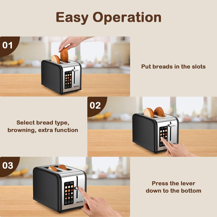 2 Slice Touch Screen Toaster