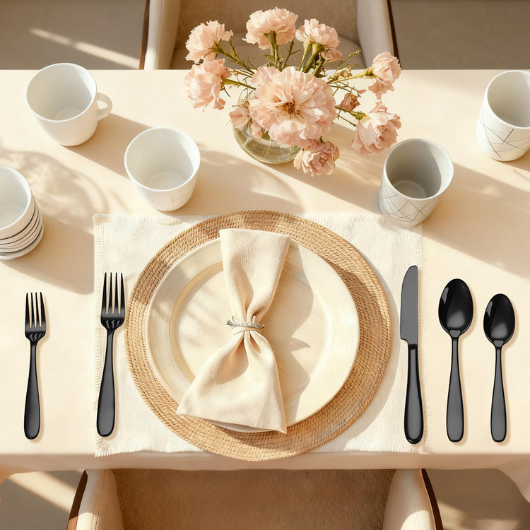 40 Piece Black Silverware Set (40 Count)