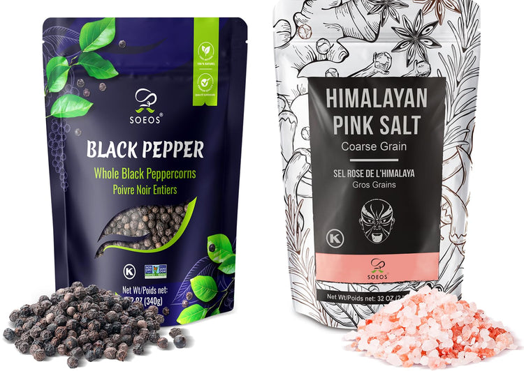 Pink Salt 32Oz + Rainbow Peppercorns 12Oz (44 Ounce)