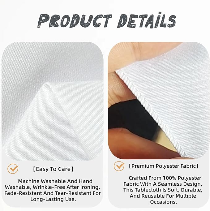 12 Pack White Table Cloth Rectangle Table Cloths for 6 Foot Rectangle Tables 60 X 102 Inch Washable Polyester Table Covers, Reusable & Wrinkle Resistant for Weddings, Parties, Events, and Everyday Use