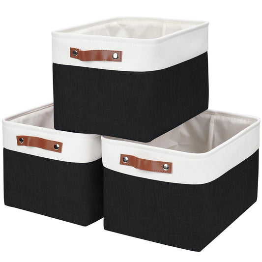 Storage Bins Large Fabric Storage Baskets for Shelves 3 Pack (3 Count)