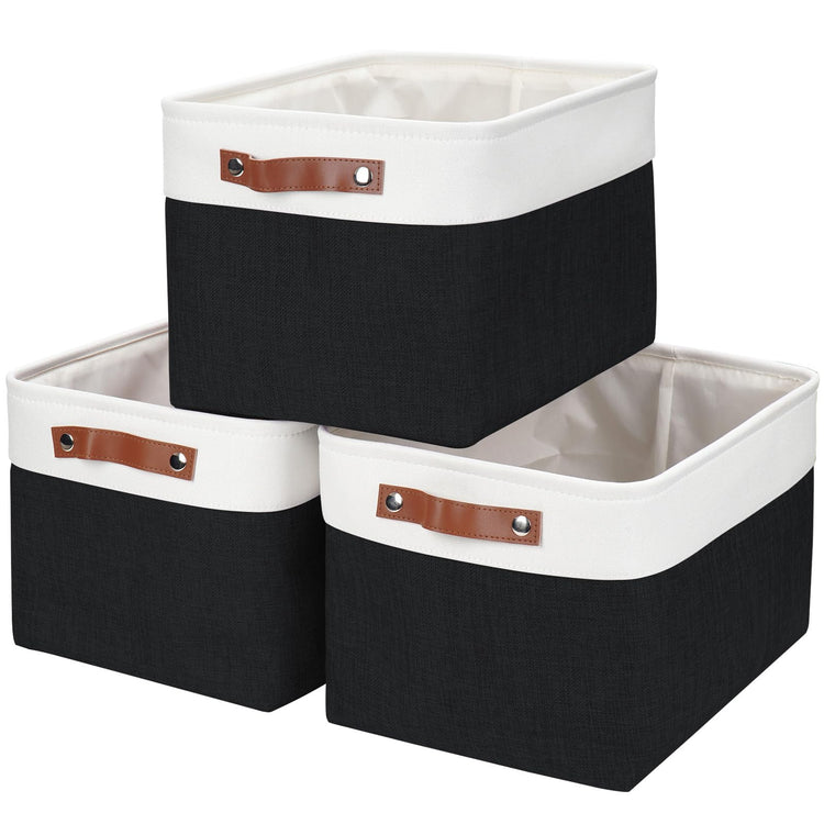 Storage Bins Large Fabric Storage Baskets for Shelves 3 Pack (3 Count)