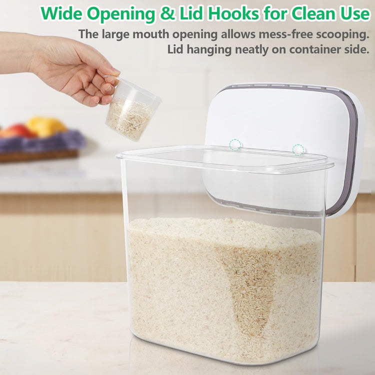 Airtight Rice Container 25 Lbs with Handle and Cup