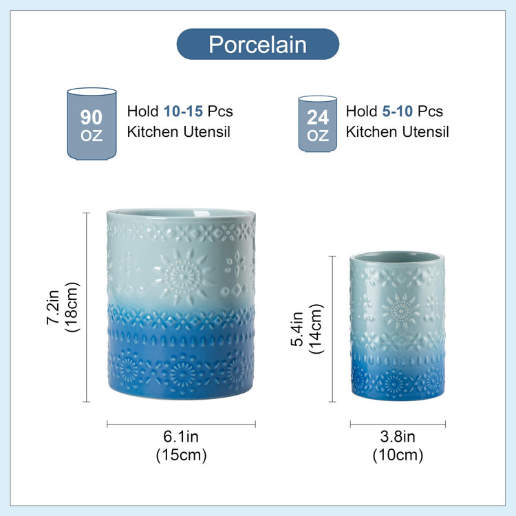 7.2"+5.4" Ceramic Utensil Holder Set of 2 (2 Count)