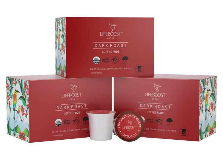 Dark Roast Low Acid Coffee K Cups (10 Count)