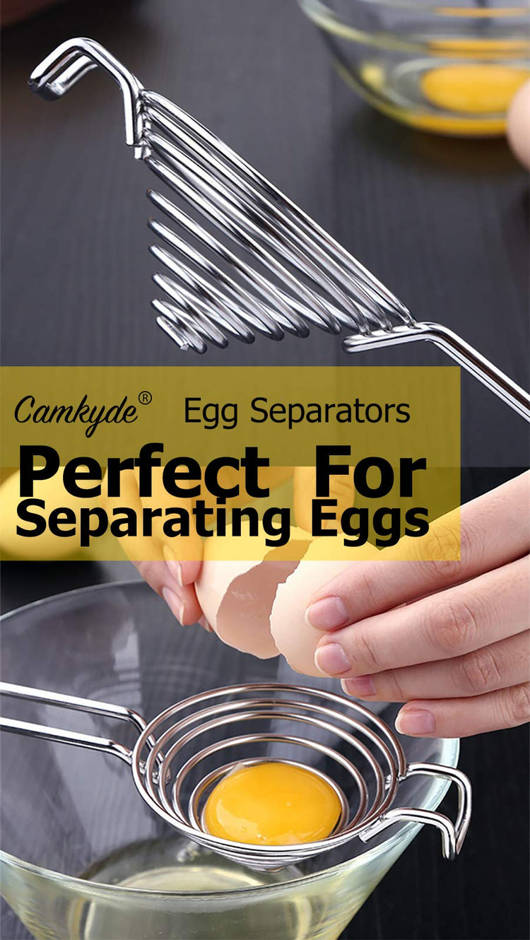 Egg Separator Food Grade Stainless Steel Egg Yolk White Separation Tool (2 Count)