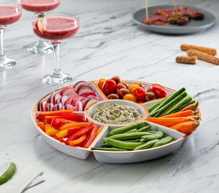 6 Sectional Round Plastic Serving Tray