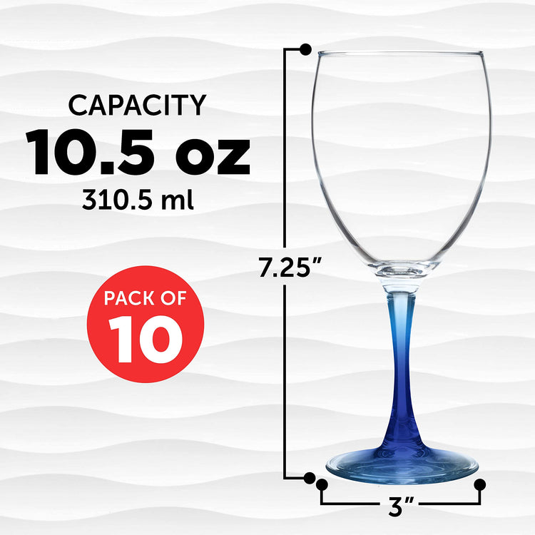 Nuance Wine Glasses by ARC 10.5 oz. Set of 10 (10 Count)