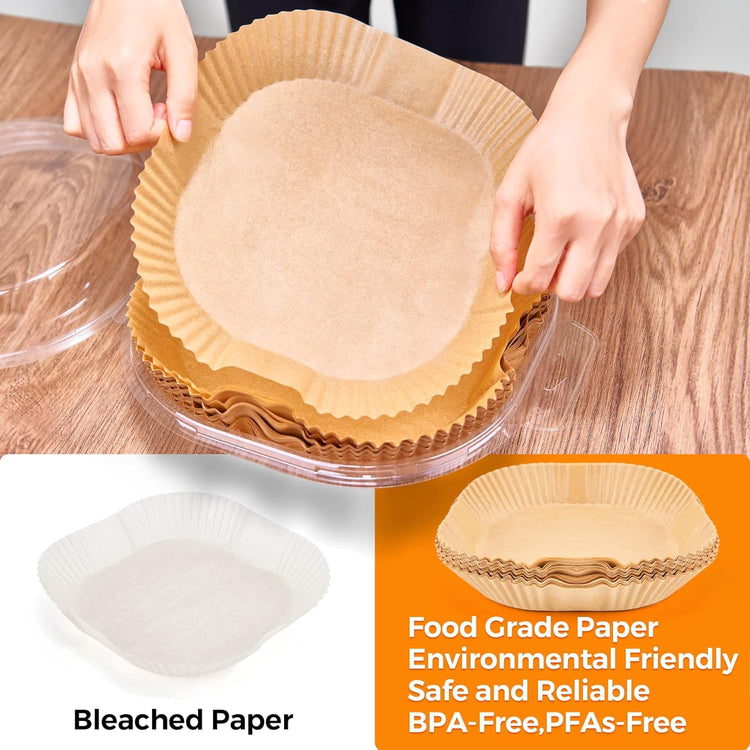 100Pcs 6.5IN Square Air Fryer Paper Liners Disposable for 3 (100 Count)