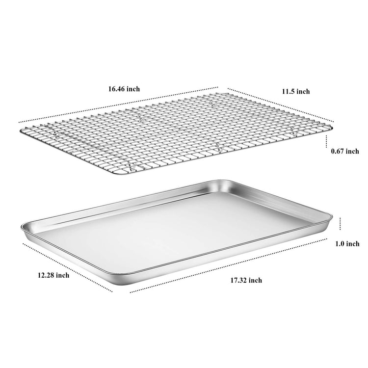 Baking Sheet with Cooling Rack Set [2 Sheets + 2 Racks]