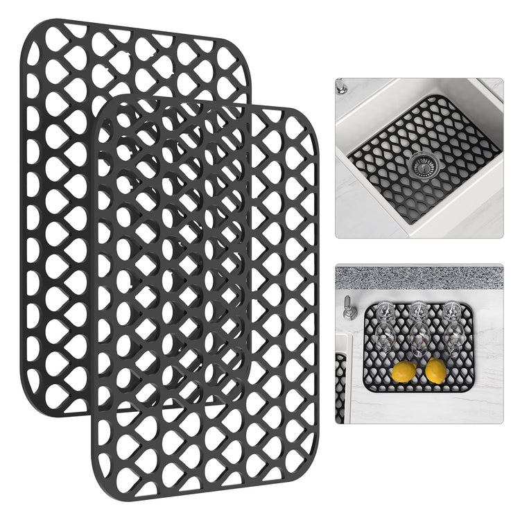 Silicone Sink Mat 2PCS TOOVEM Sink Protectors for Kitchen Sink Mats
