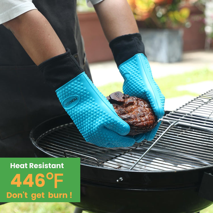 BBQ Gloves Grilling Gloves Heat Resistant Oven Gloves (2 Count)
