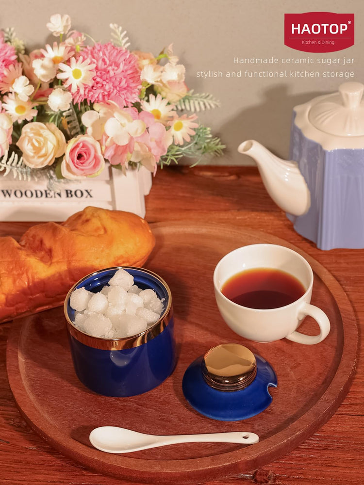8 oz Sugar Bowl with Lid and Spoon