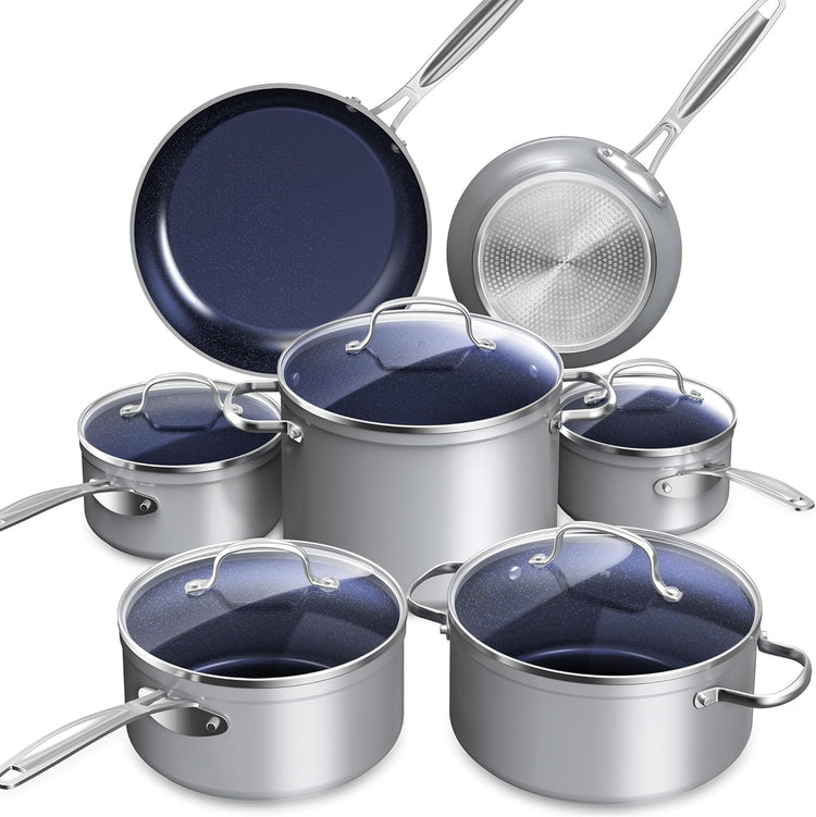 Healthy Duralon Blue Ceramic Nonstick Cookware Set