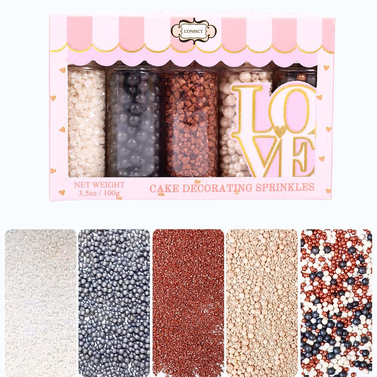 Sprinkles Confect Sprinkles for Cakes & Cupcakes Decoration Assorted pack of 5 Starry Night Mix Black (5 Ounce)