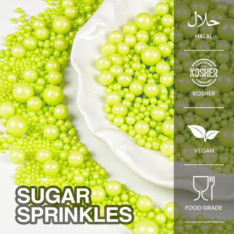 Green Pearl Sprinkles for Cake Decorating (5.29 Ounce)