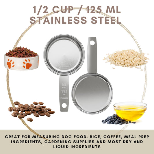 1 2 Cup Stainless Steel Measuring Cup (4 Count)