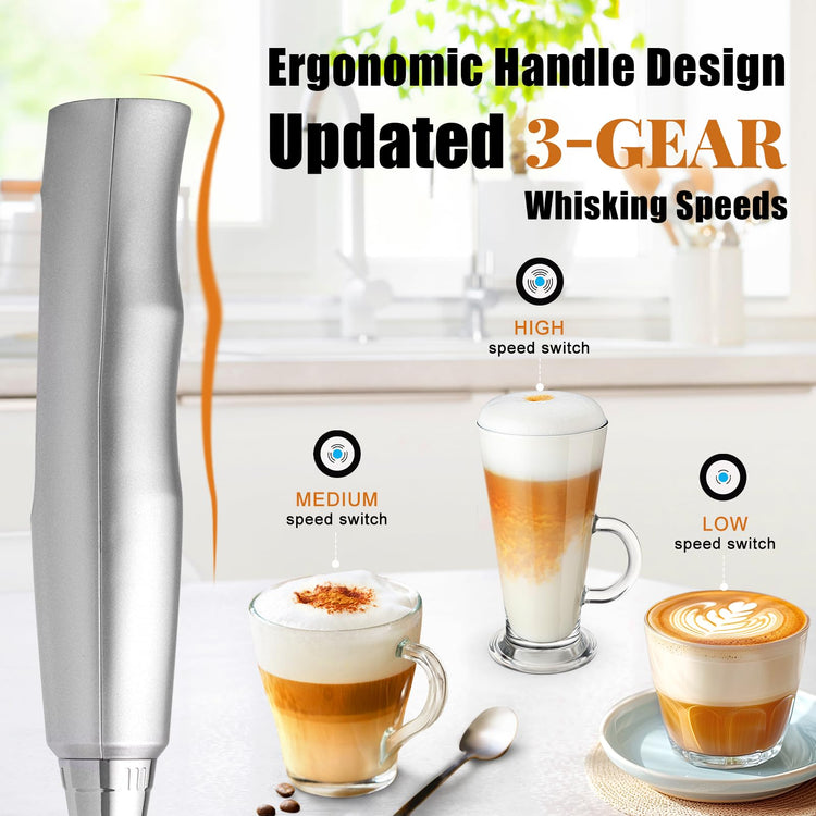 Silver Milk Frother Wand for Coffee