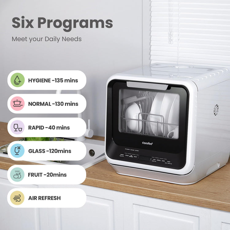 Portable Mini Dishwasher Countertop with 1.32Gal Built