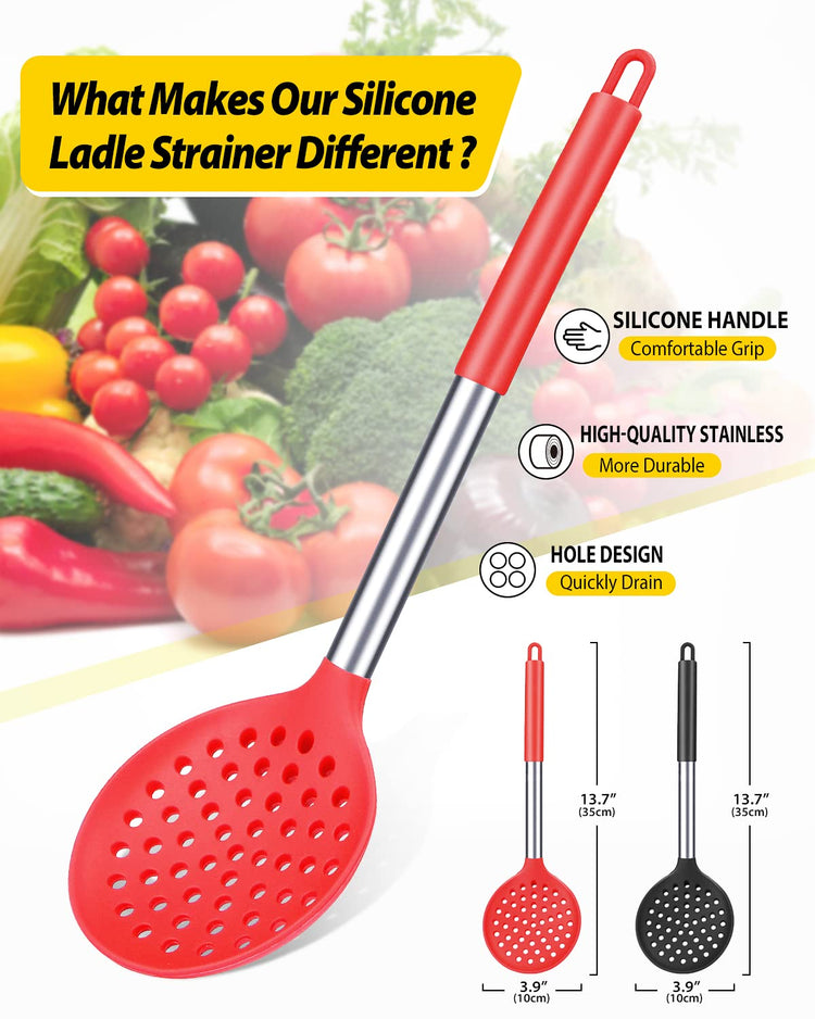 Silicone Kitchen Ladle Strainer (2 Count)