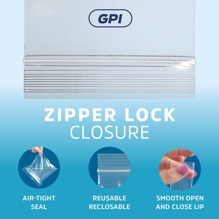 GPI 15" x 18" large Zip Bags (1000 Count)