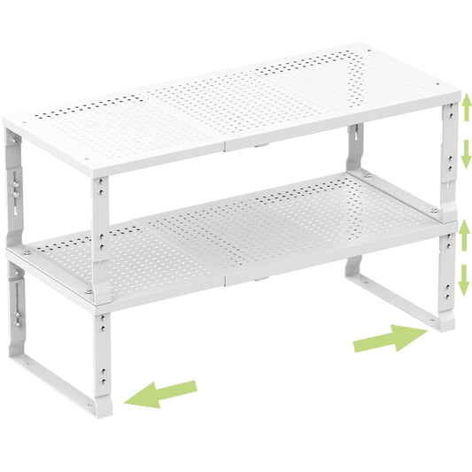 Heavy Duty Adjustable Metal Shelf Organizer (2 Count)