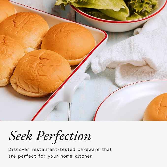 Made In Cookware | Baking Slab | Pure French Porcelain | Crafted in France | Navy Rim