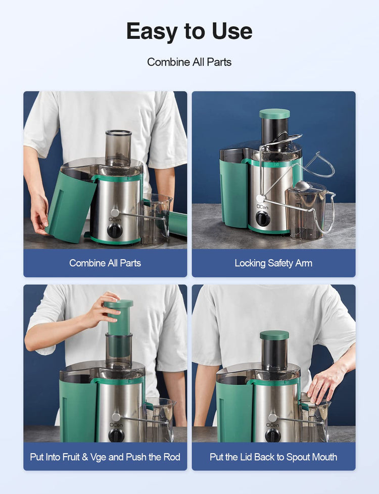 Juicer Machine 500W Centrifugal Juicer with Extra Wide Feed Chute