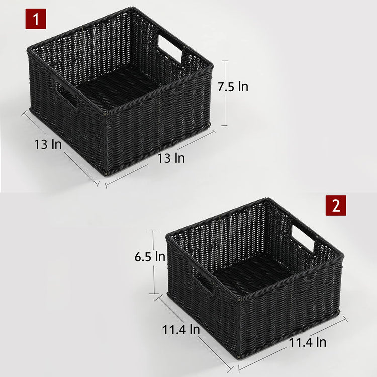 Wicker Storage Baskets for Organizing (2 Count)