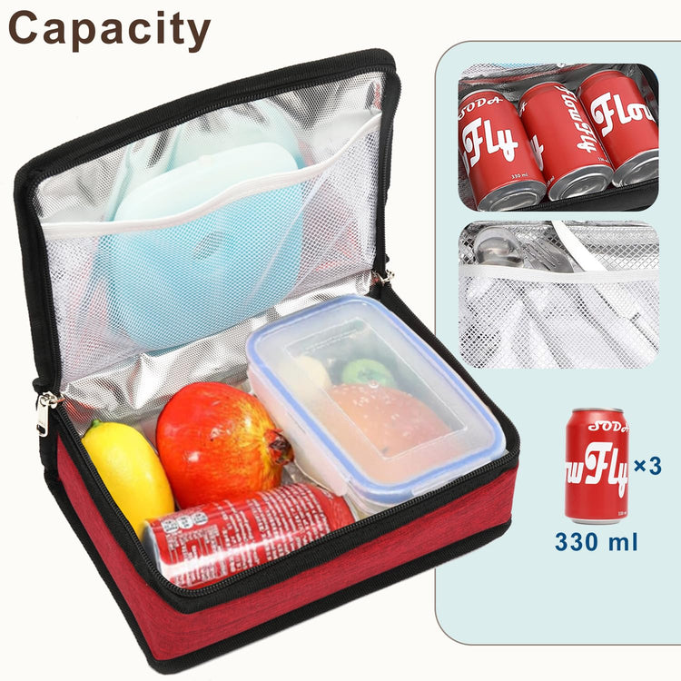Small Insulated Lunch box Portable Soft Bag Mini Cooler Thermal Meal Tote Kit with Handle for Work & School