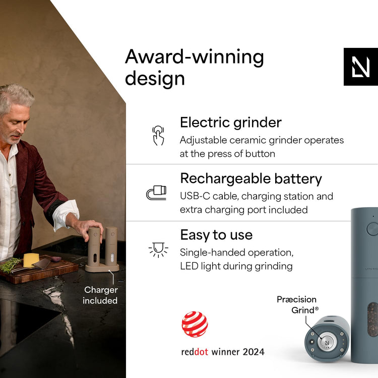 Electric Salt and Pepper Grinder Set